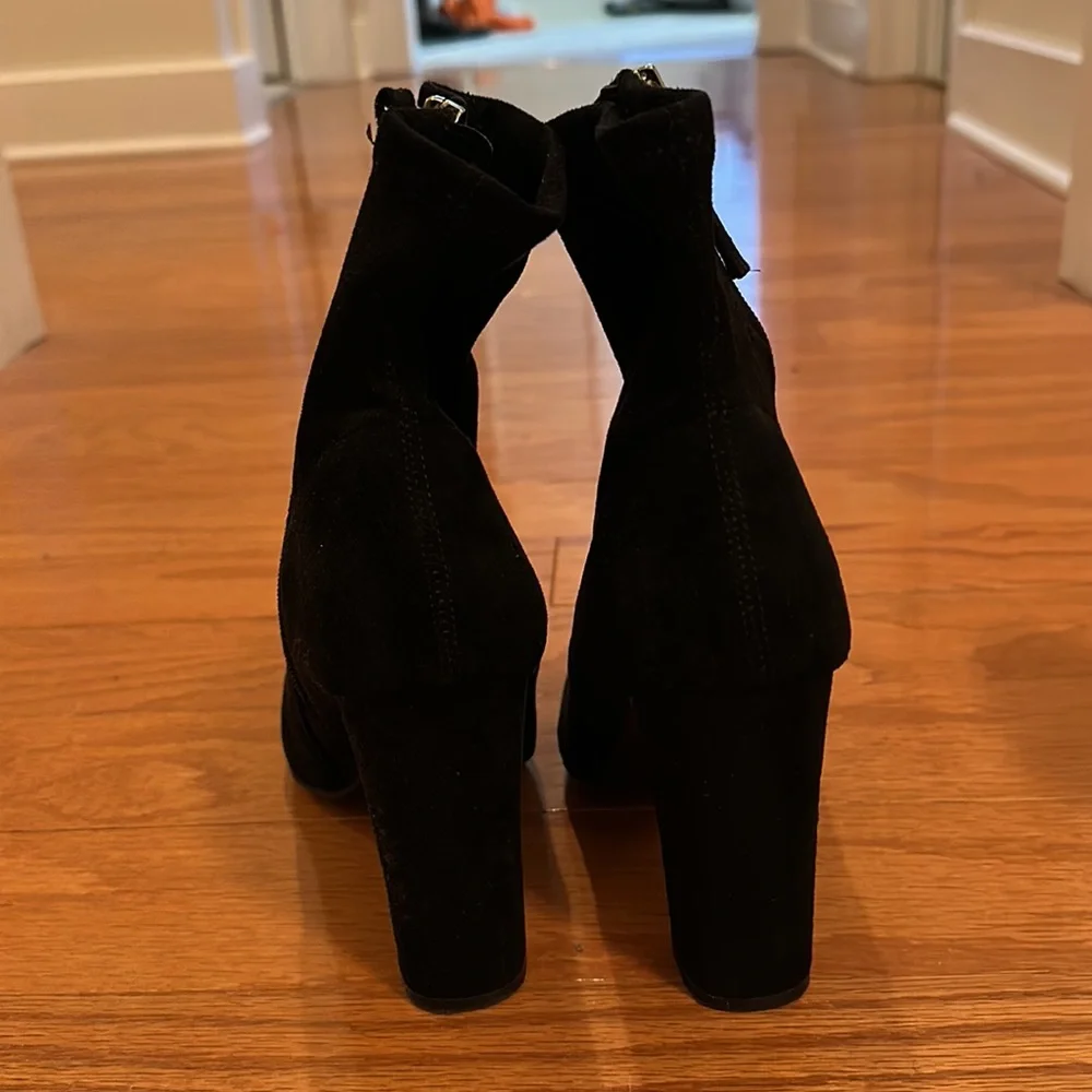 Steve Madden Black Suede Sock Bootie - Picture 2 of 4